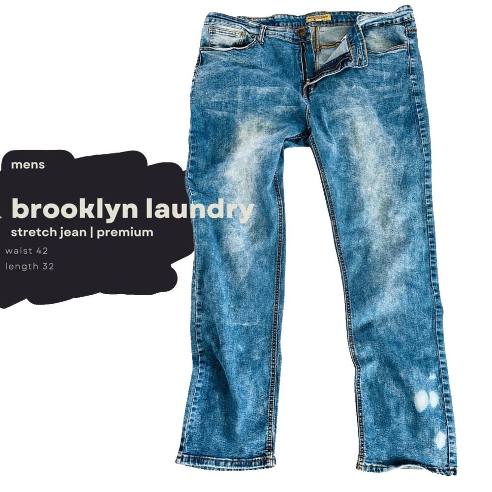 Brooklyn Laundry Men's Premium Denim Jeans 42x32 Straight Fit Y2K Vintage Style